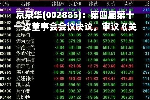 京泉华(002885)：第四届第十一次董事会会议决议，审议《关于拟设立募集资金专户并授权签订募集资金监管协议的议案》