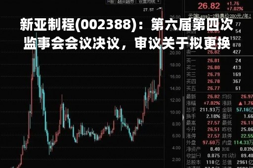 新亚制程(002388)：第六届第四次监事会会议决议，审议关于拟更换会计师事务所的议案