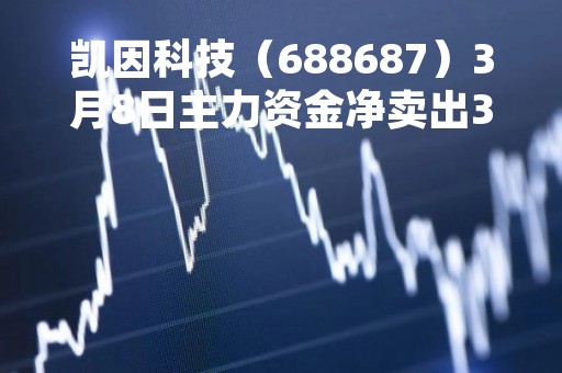 凯因科技（688687）3月8日主力资金净卖出365.42万元