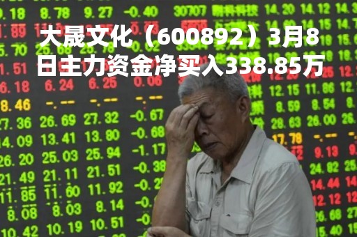 大晟文化（600892）3月8日主力资金净买入338.85万元