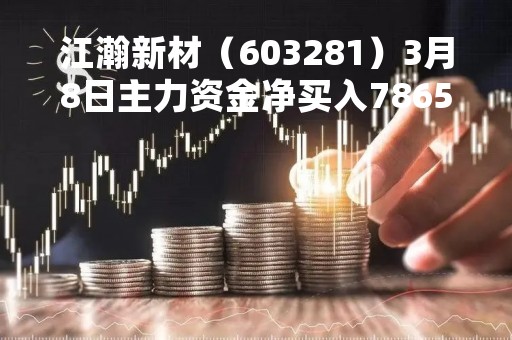 江瀚新材（603281）3月8日主力资金净买入7865.99万元