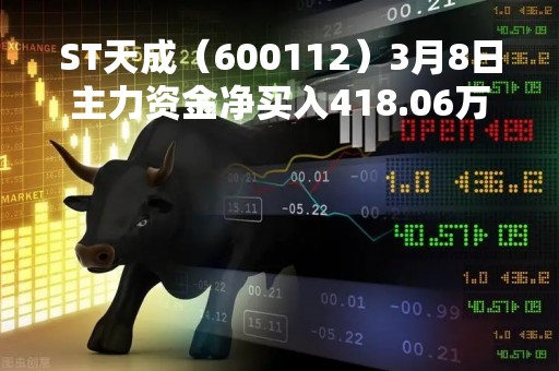ST天成（600112）3月8日主力资金净买入418.06万元