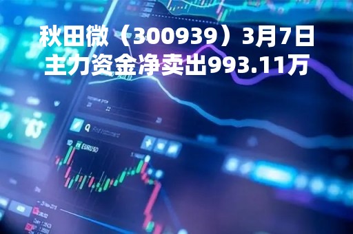 秋田微（300939）3月7日主力资金净卖出993.11万元
