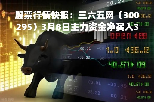 股票行情快报：三六五网（300295）3月8日主力资金净买入36.67万元