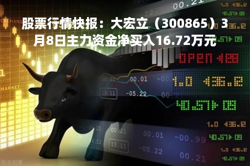 股票行情快报：大宏立（300865）3月8日主力资金净买入16.72万元