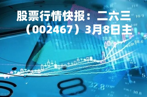 股票行情快报：二六三（002467）3月8日主力资金净买入647.19万元