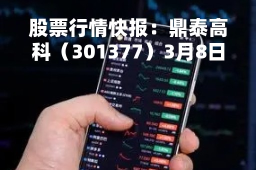 股票行情快报：鼎泰高科（301377）3月8日主力资金净买入103.53万元