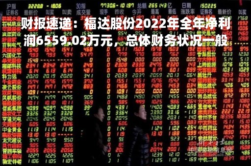 财报速递：福达股份2022年全年净利润6559.02万元，总体财务状况一般
