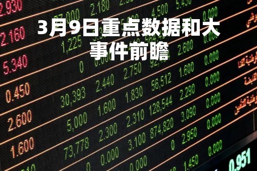 3月9日重点数据和大事件前瞻