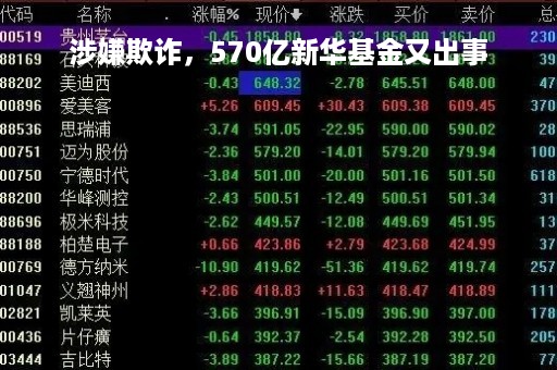 涉嫌欺诈，570亿新华基金又出事