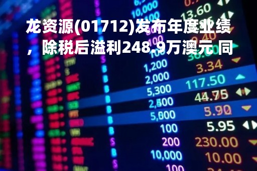 龙资源(01712)发布年度业绩，除税后溢利248.9万澳元 同比增加752.4%