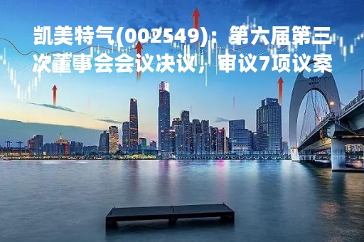 凯美特气(002549)：第六届第三次董事会会议决议，审议7项议案获通过