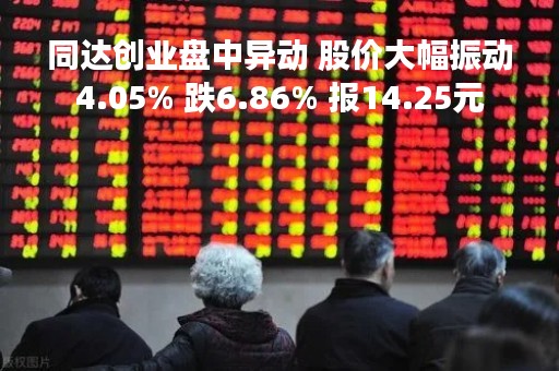 同达创业盘中异动 股价大幅振动4.05% 跌6.86% 报14.25元