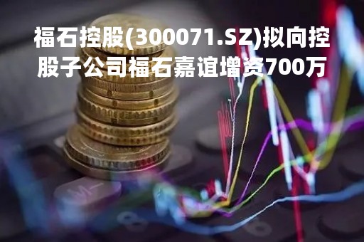 福石控股(300071.SZ)拟向控股子公司福石嘉谊增资700万元