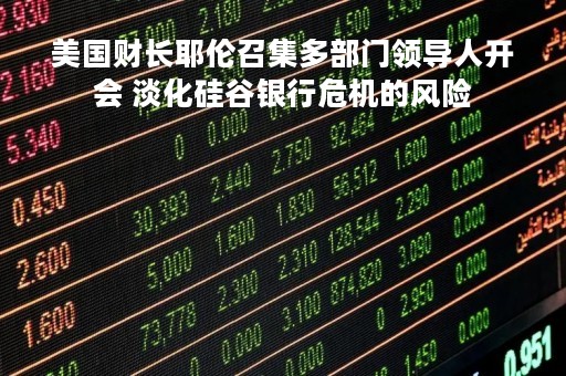 美国财长耶伦召集多部门领导人开会 淡化硅谷银行危机的风险
