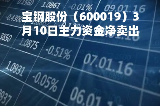 宝钢股份（600019）3月10日主力资金净卖出1.05亿元