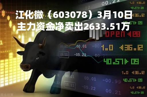江化微（603078）3月10日主力资金净卖出2633.51万元