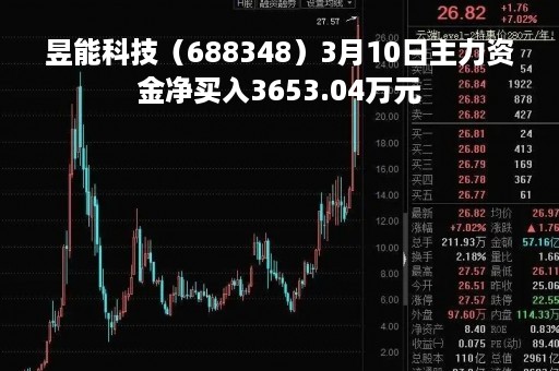 昱能科技（688348）3月10日主力资金净买入3653.04万元