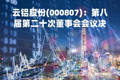 云铝股份(000807)：第八届第二十次董事会会议决议，审议《关于选举张正基先生为公司董事长的议案》