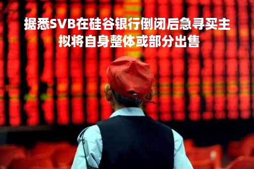 据悉SVB在硅谷银行倒闭后急寻买主 拟将自身整体或部分出售