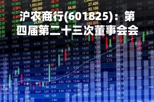 沪农商行(601825)：第四届第二十三次董事会会议决议，审议3项议案获通过