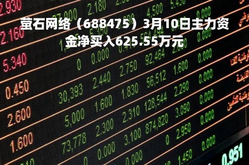 萤石网络（688475）3月10日主力资金净买入625.55万元