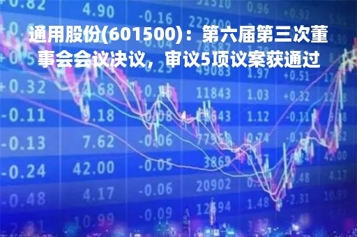通用股份(601500)：第六届第三次董事会会议决议，审议5项议案获通过