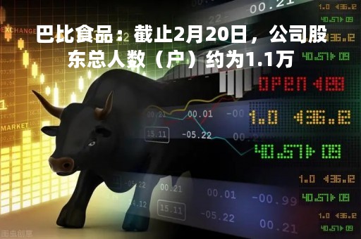 巴比食品：截止2月20日，公司股东总人数（户）约为1.1万