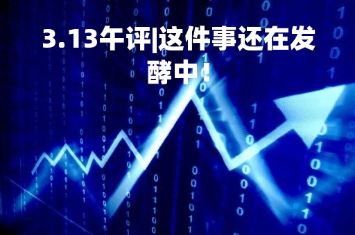 3.13午评|这件事还在发酵中！