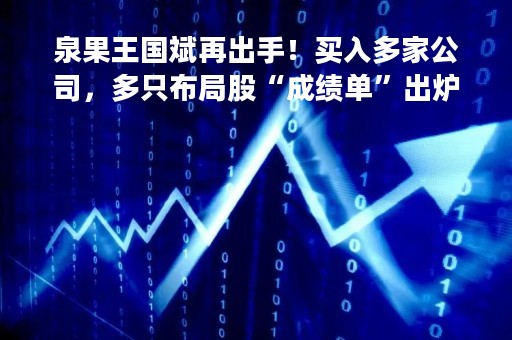 泉果王国斌再出手！买入多家公司，多只布局股“成绩单”出炉，最新透露与这家公司“有关联”
