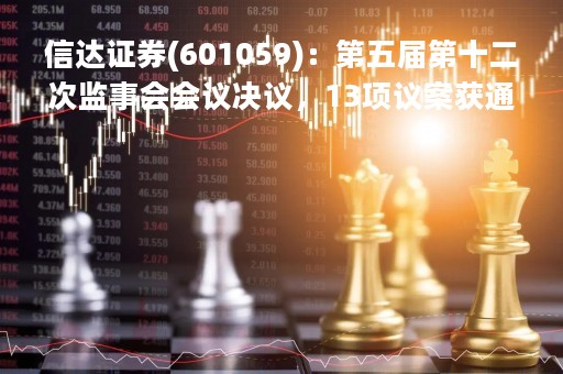 信达证券(601059)：第五届第十二次监事会会议决议，13项议案获通过