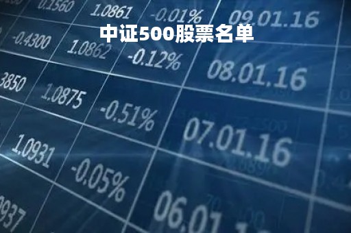 中证500股票名单