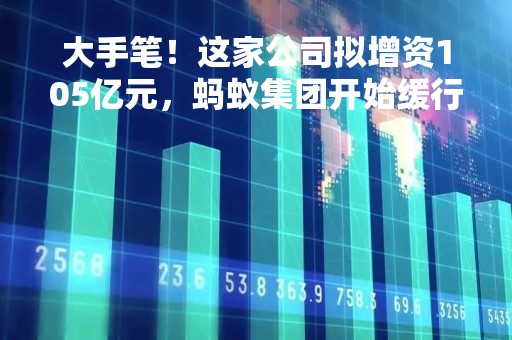 大手笔！这家公司拟增资105亿元，蚂蚁集团开始缓行