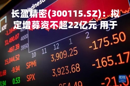 长盈精密(300115.SZ)：拟定增募资不超22亿元 用于投资新能源动力及储能电池零组件项目等