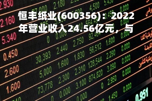 恒丰纸业(600356)：2022年营业收入24.56亿元，与上期同比增加21.49%