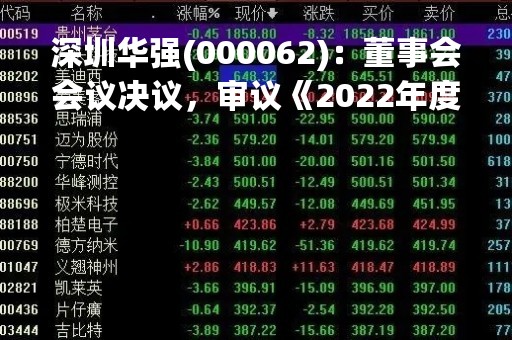 深圳华强(000062)：董事会会议决议，审议《2022年度董事会工作报告》