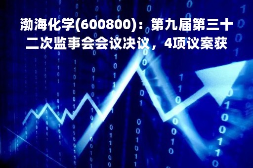 渤海化学(600800)：第九届第三十二次监事会会议决议，4项议案获通过
