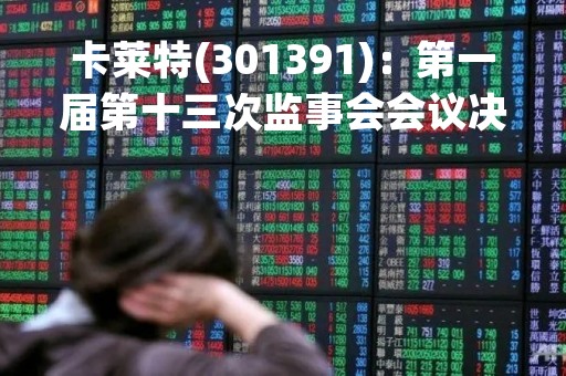 卡莱特(301391)：第一届第十三次监事会会议决议，9项议案获通过
