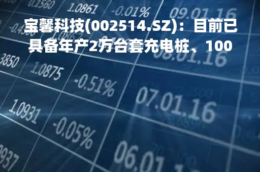 宝馨科技(002514.SZ)：目前已具备年产2万台套充电桩、100台套重卡换电设备及2000套重卡换电仓总成的生产能力