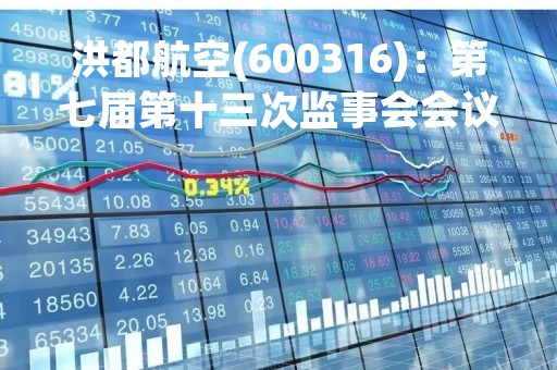 洪都航空(600316)：第七届第十三次监事会会议决议，审议关于2022年度计提资产减值准备的议案