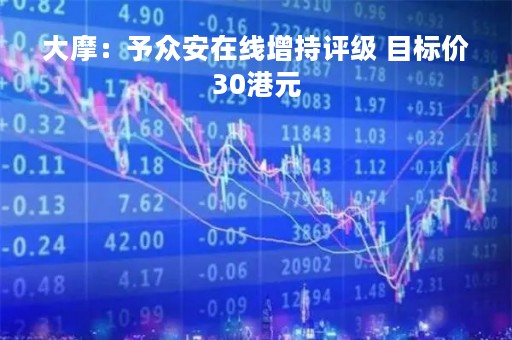 大摩：予众安在线增持评级 目标价30港元