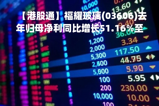 【港股通】福耀玻璃(03606)去年归母净利同比增长51.16%至47.55亿元人民币 派股利每股1.25元