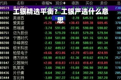 工银精选平衡？工银严选什么意思