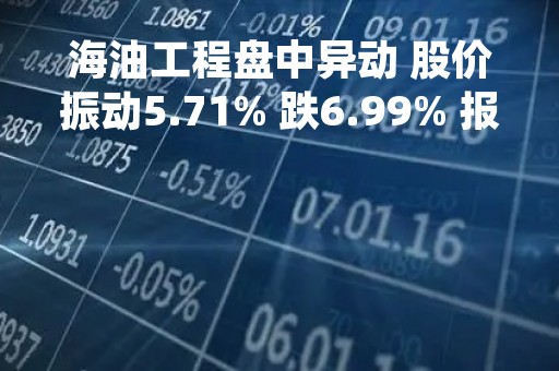 海油工程盘中异动 股价振动5.71% 跌6.99% 报6.53元