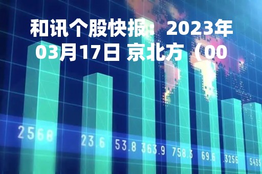 和讯个股快报：2023年03月17日 京北方（002987）该股换手率大于5%