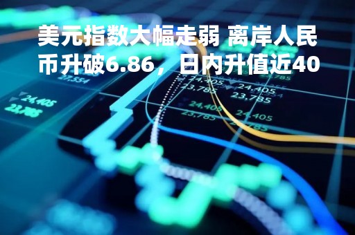 美元指数大幅走弱 离岸人民币升破6.86，日内升值近400点！