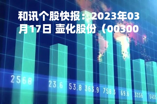 和讯个股快报：2023年03月17日 壶化股份（003002）股价5分钟涨速大于1%