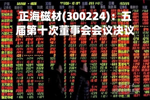 正海磁材(300224)：五届第十次董事会会议决议，审议《关于聘任公司董事会秘书的议案》等议案