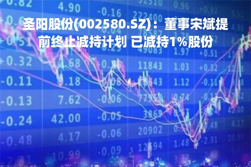 圣阳股份(002580.SZ)：董事宋斌提前终止减持计划 已减持1%股份