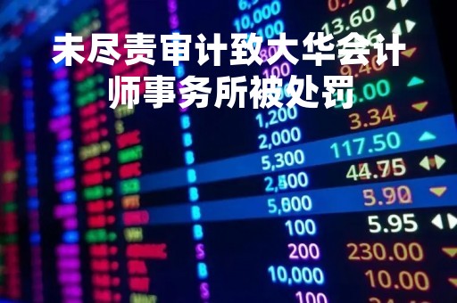 未尽责审计致大华会计师事务所被处罚